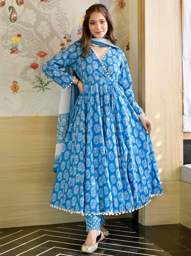 Rama butter silk digial printed anarkali suit