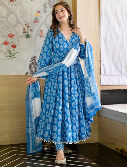 Rama butter silk digial printed anarkali suit