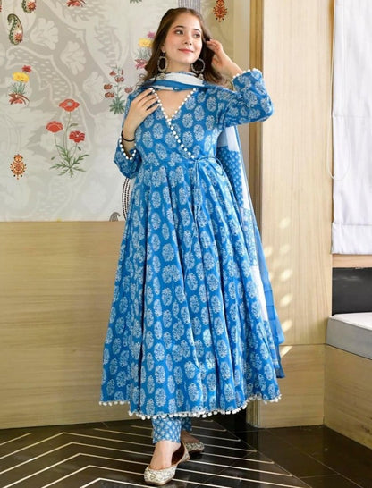 Rama butter silk digial printed anarkali suit