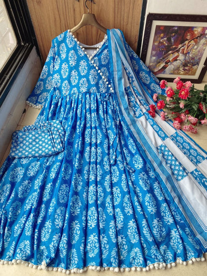 Rama butter silk digial printed anarkali suit