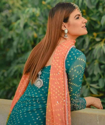 Rama georgette bandhni print embroidered salwar suit