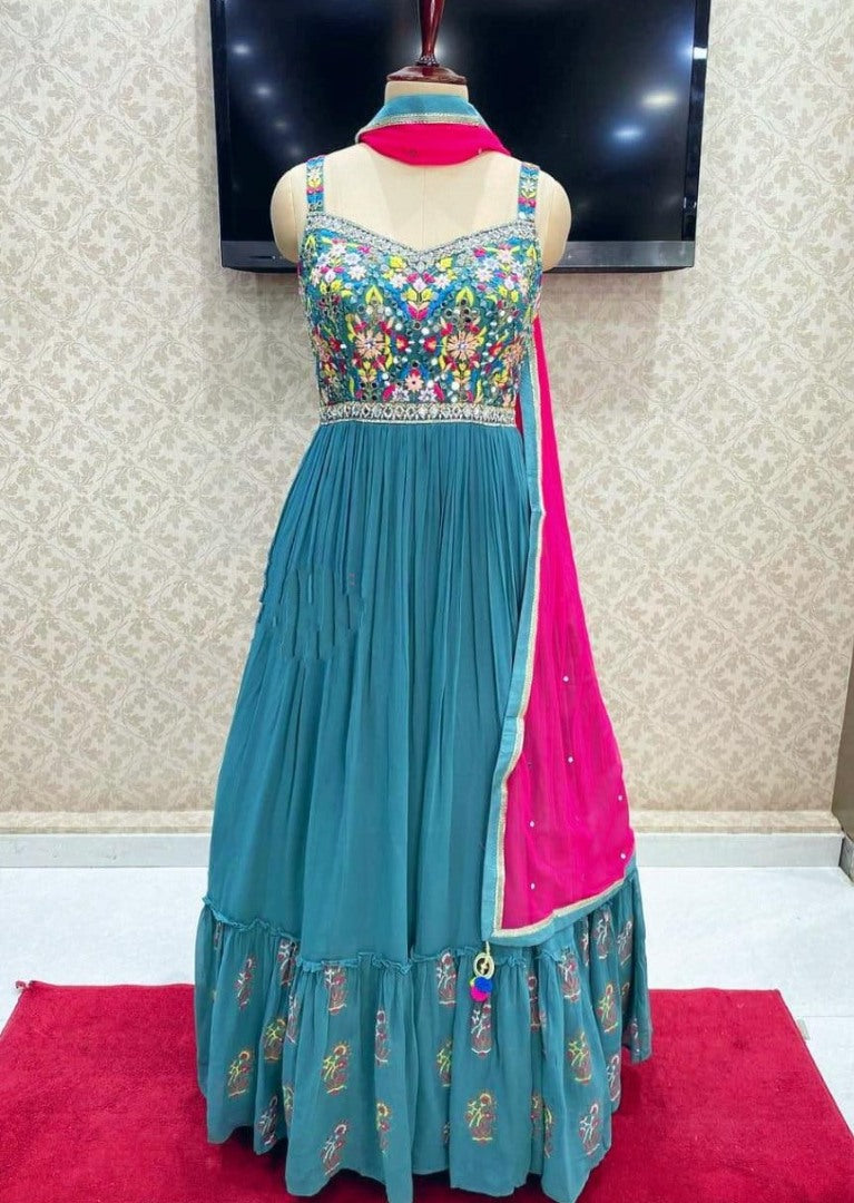 Rama georgette embroidered gown