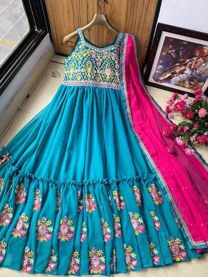 Rama georgette embroidered gown