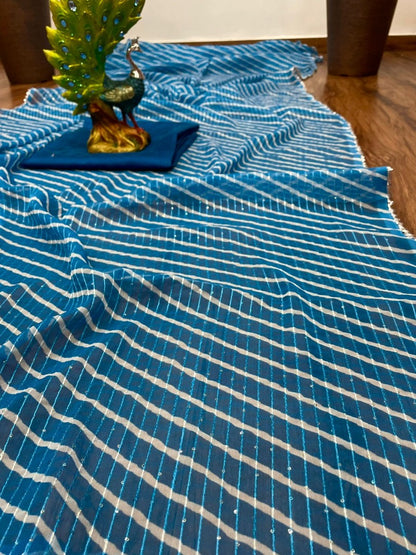 Rama georgette sequence work laheriya printed saree