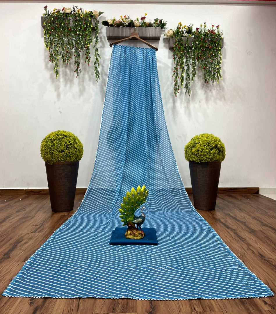 Rama georgette sequence work laheriya printed saree