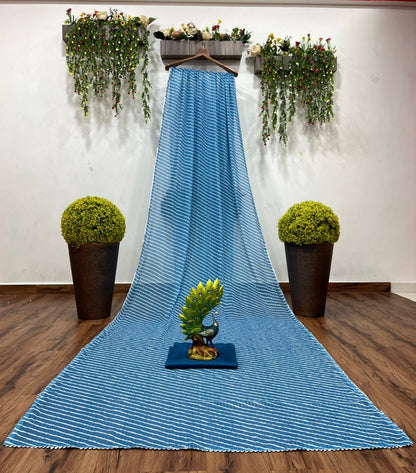 Rama georgette sequence work laheriya printed saree