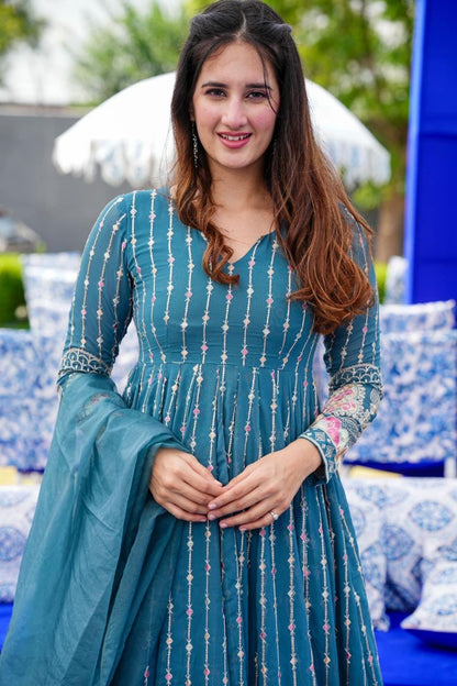 Rama georgette thread sequence work anarkali suit