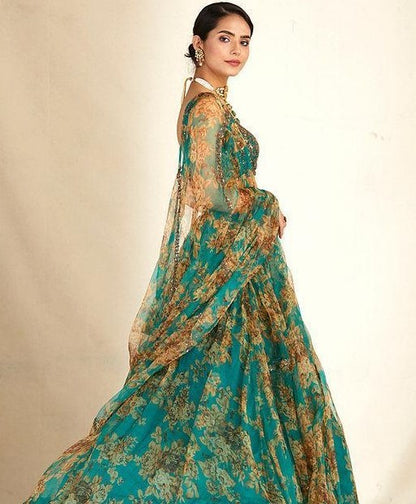 Rama organza embroidered with sequence work lehenga choli