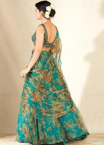 Rama organza embroidered with sequence work lehenga choli
