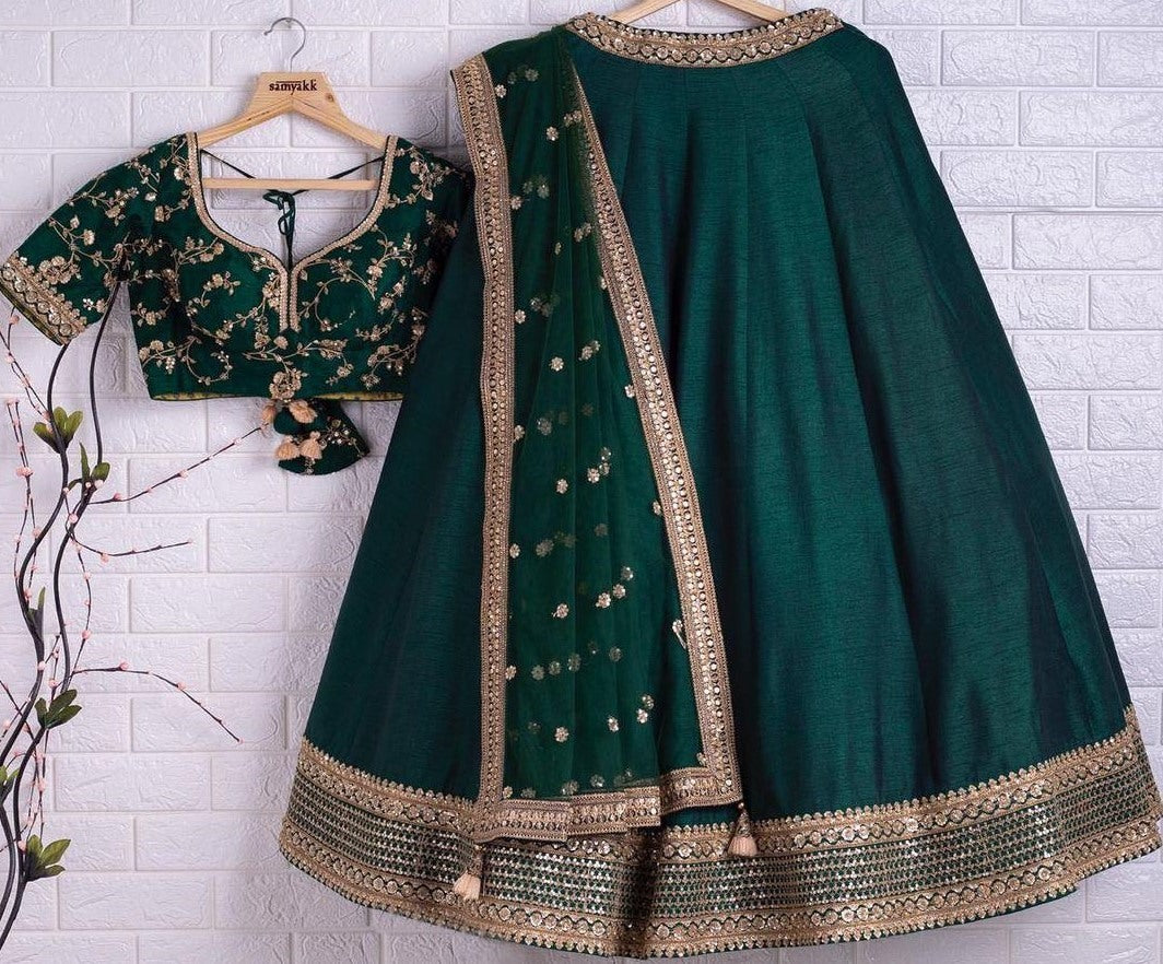 Rama phantom silk sequence embroidered work lehenga choli