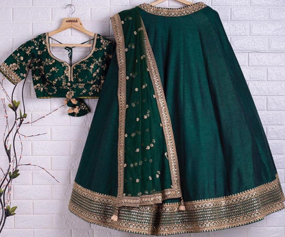 Rama phantom silk sequence embroidered work lehenga choli