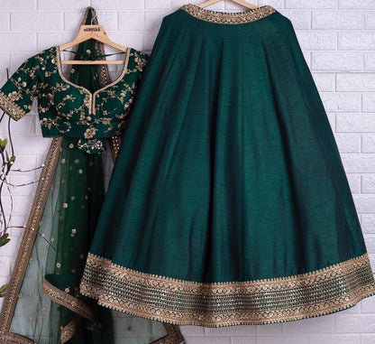 Rama phantom silk sequence embroidered work lehenga choli