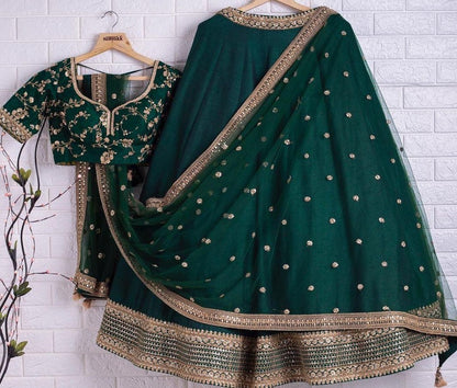 Rama phantom silk sequence embroidered work lehenga choli