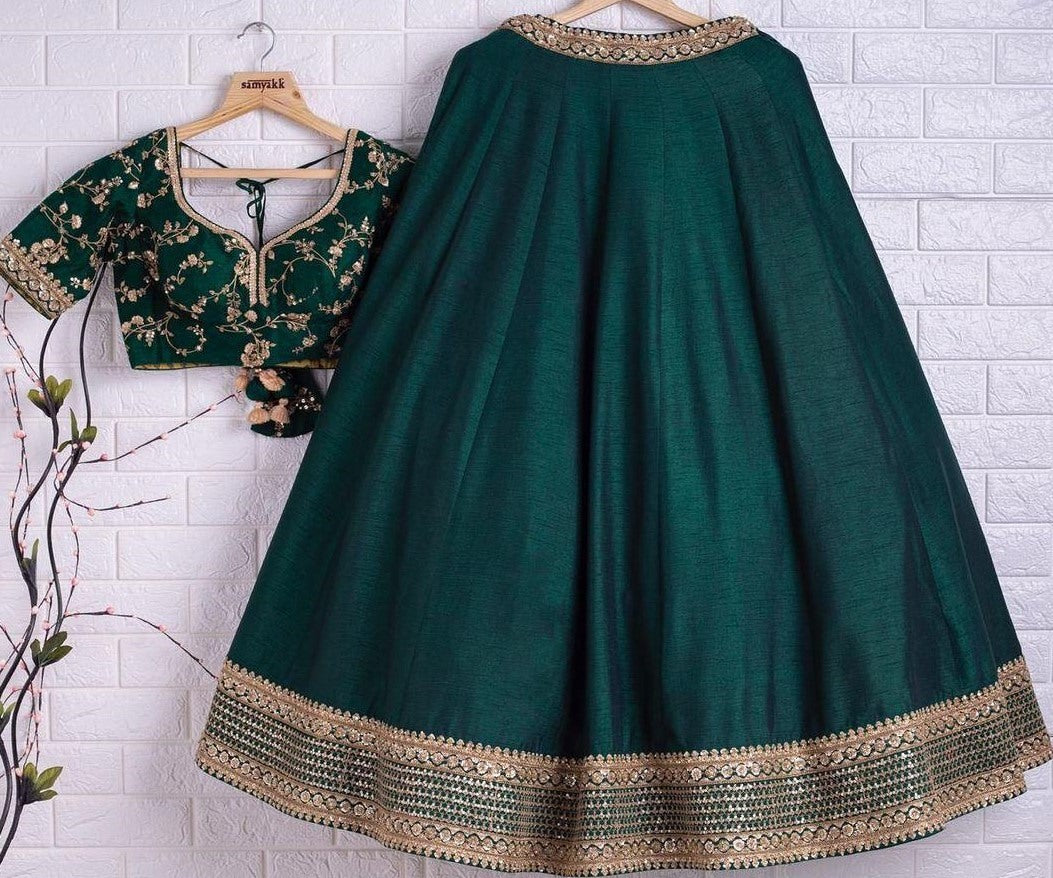 Rama phantom silk sequence embroidered work lehenga choli