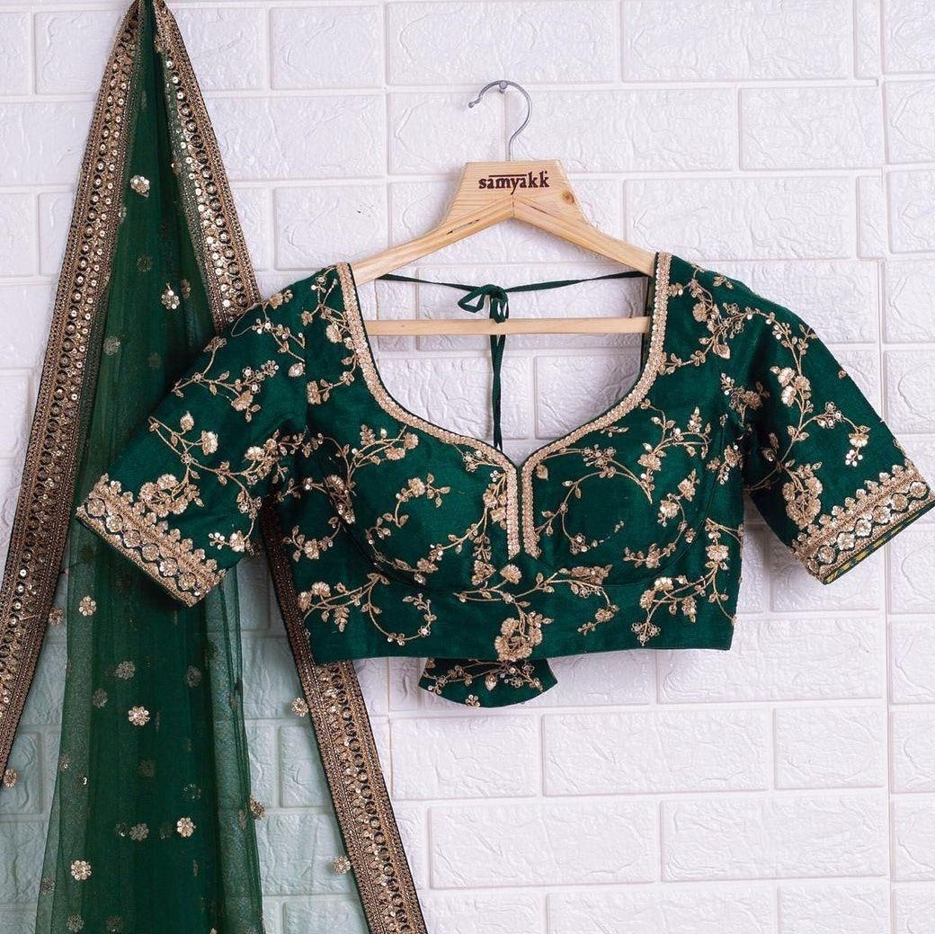 Rama phantom silk sequence embroidered work lehenga choli