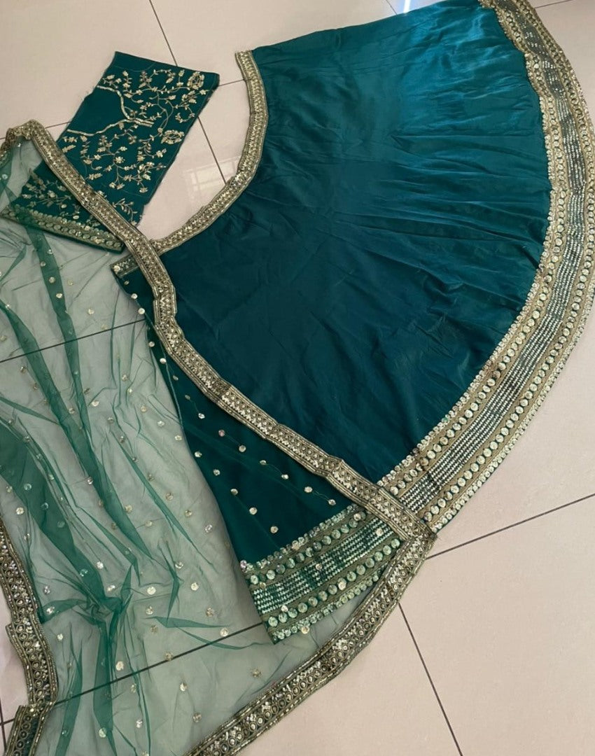 Rama phantom silk sequence embroidered work lehenga choli