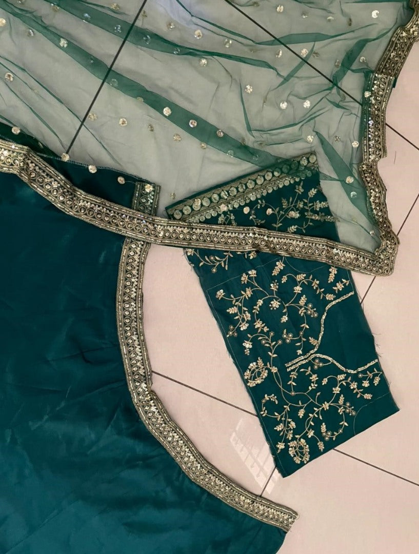 Rama phantom silk sequence embroidered work lehenga choli