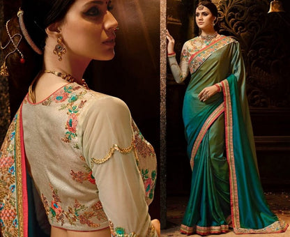 rama rangoli georgette silk embroidered wedding saree