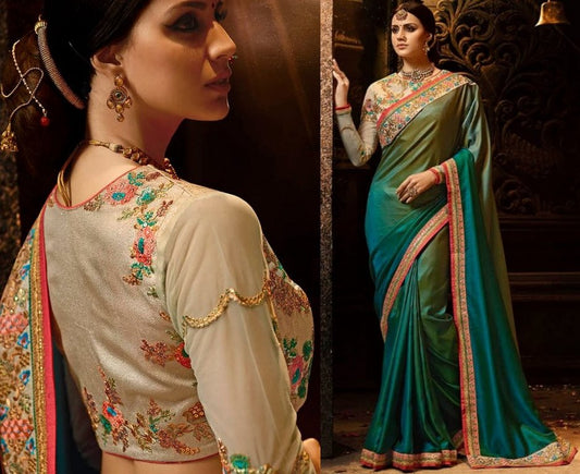 rama rangoli georgette silk embroidered wedding saree