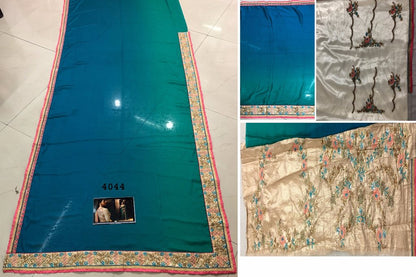 rama rangoli georgette silk embroidered wedding saree