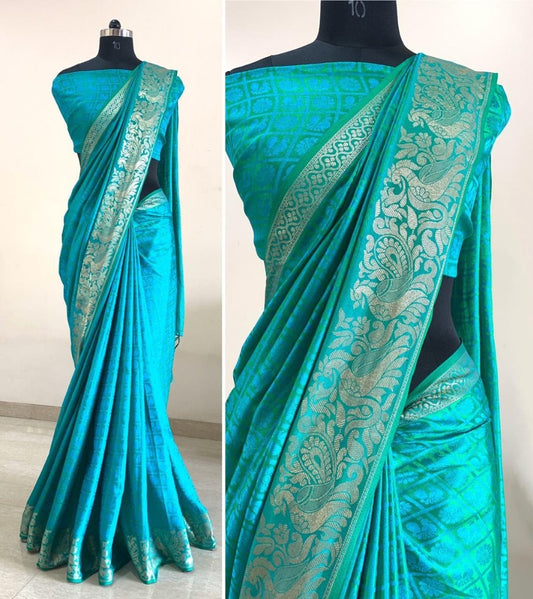 Rama sana silk jacquard saree