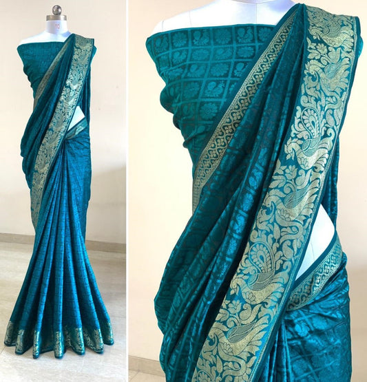 Rama sana silk jacquard weaving work saree
