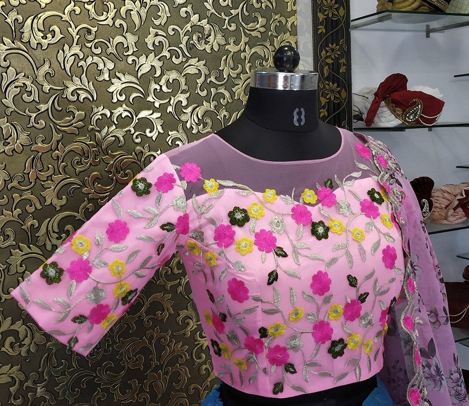 Rama satin banglory heavy embroidered designer wedding lehenga choli