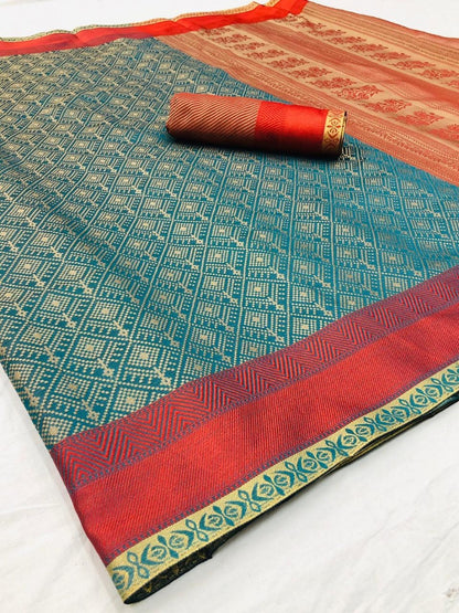 Rama soft Kanchipuram silk two tone saree
