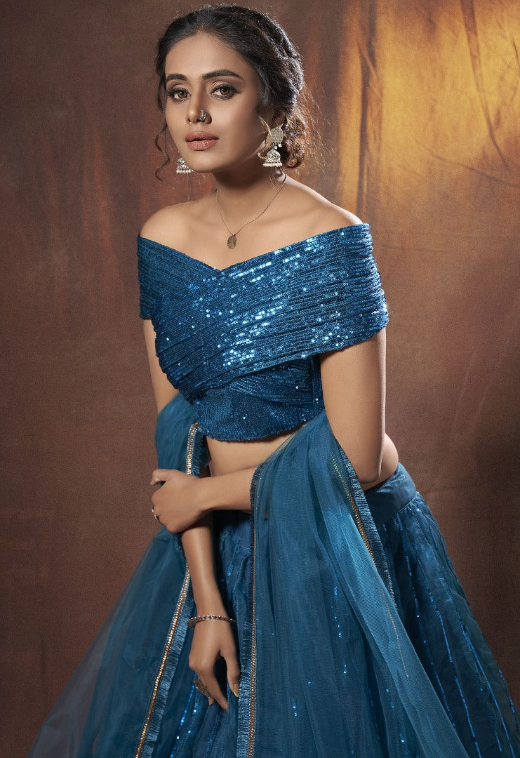 Rama soft net resham sequence work party wear lehenga choli