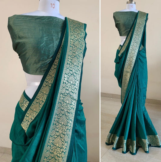 Rama vichitra silk jacquard weaving work party wear saree