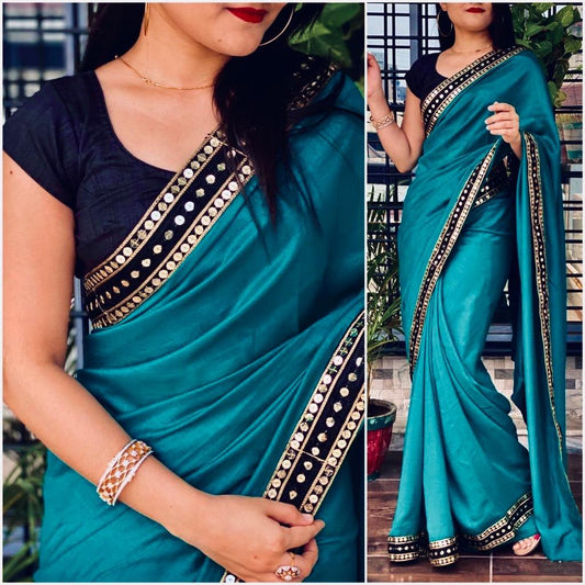 Rama vichitra silk sequence work partywear saree