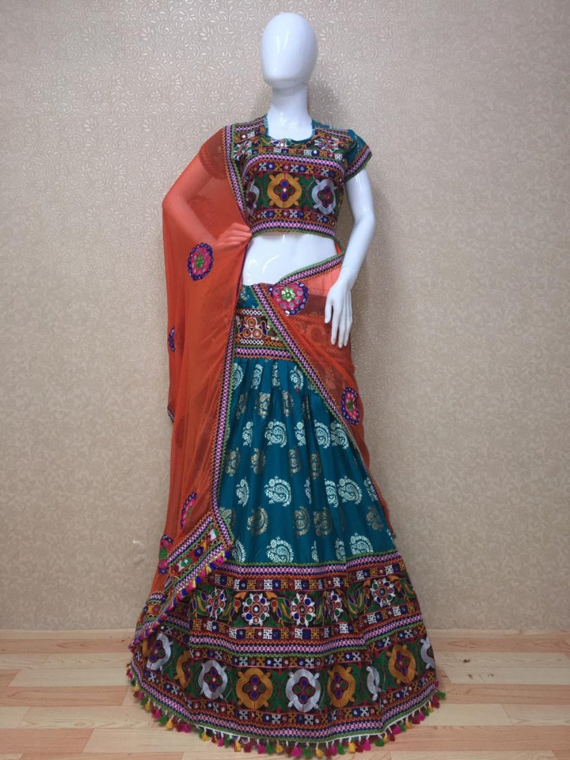 Rama zoya silk multi thread worked navratri special lehenga choli
