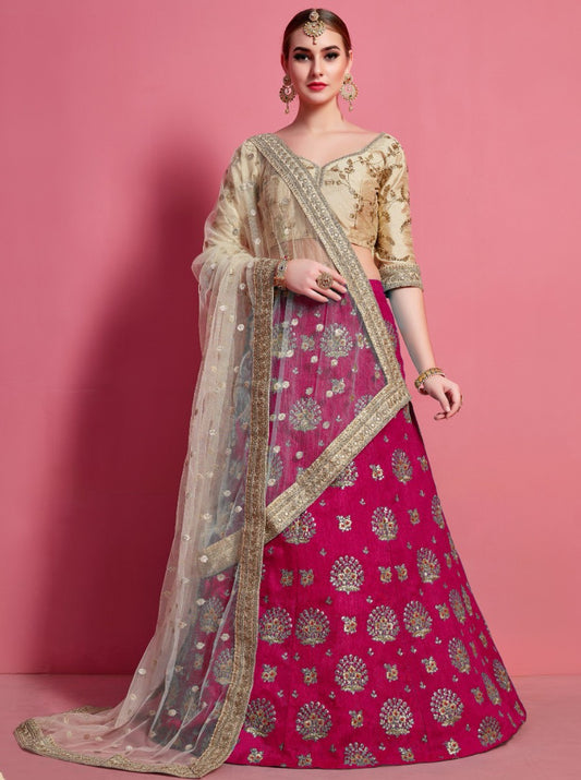 Rani art silk embroidered party wear lehenga choli