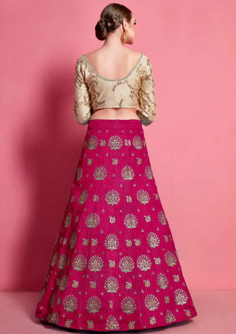 Rani art silk embroidered party wear lehenga choli