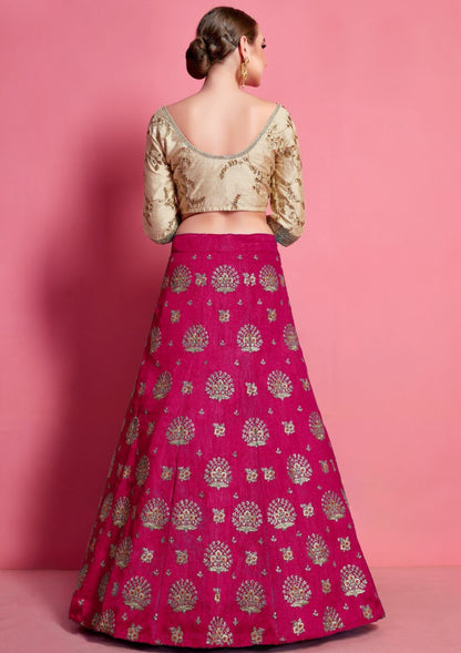 Rani art silk embroidered party wear lehenga choli