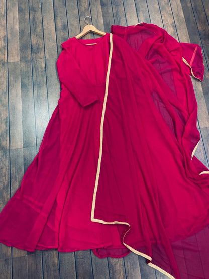 Rani pink georgette stylist anarkali suit