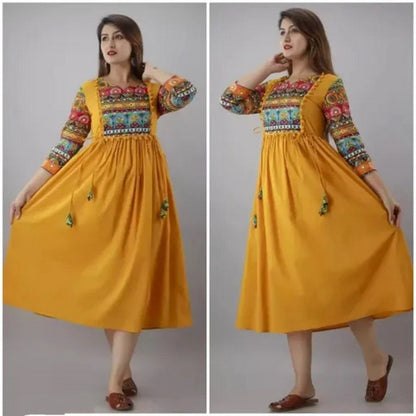 Rayon A line printed kurti