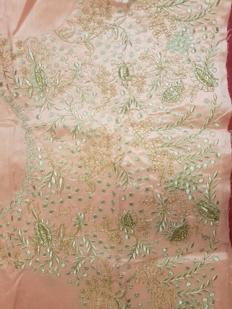 Red art silk embroidered wedding lehenga