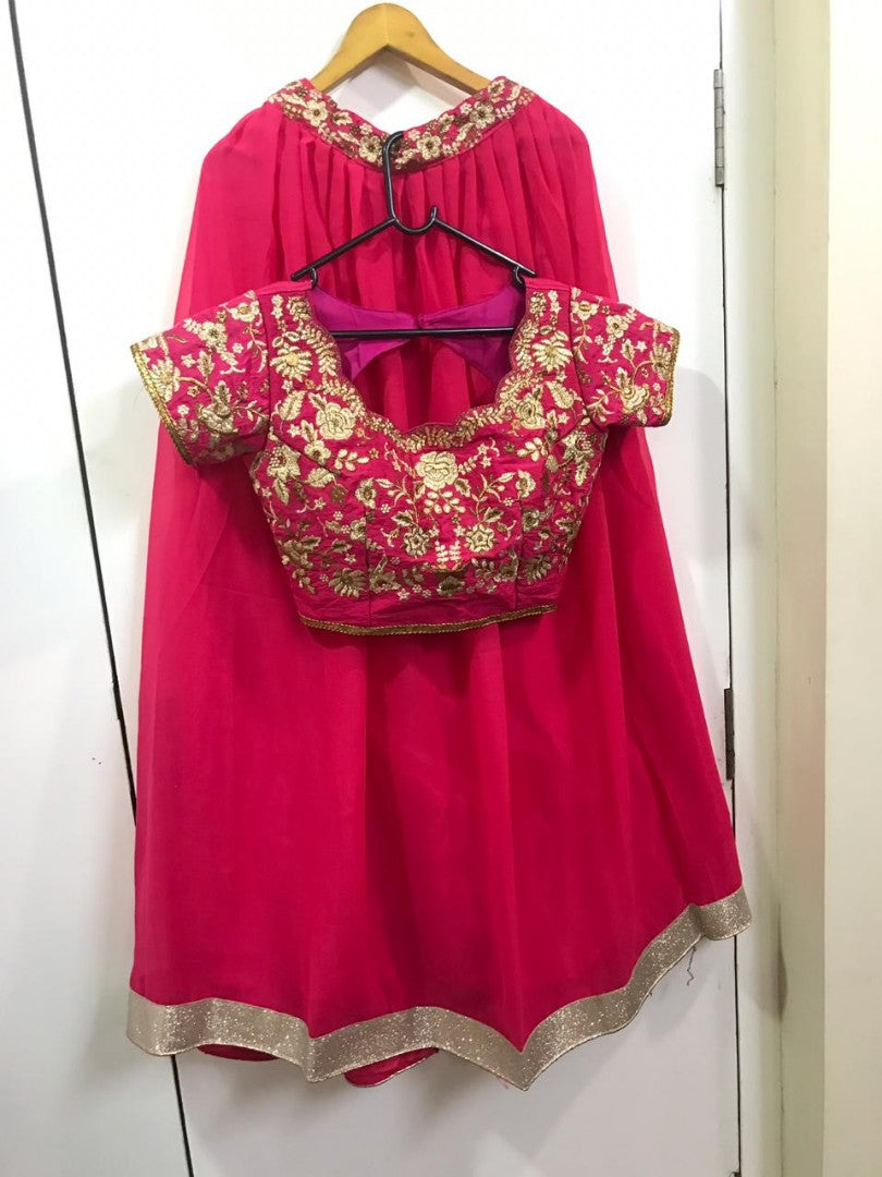Red georgette beautiful ceremonial lehenga choli