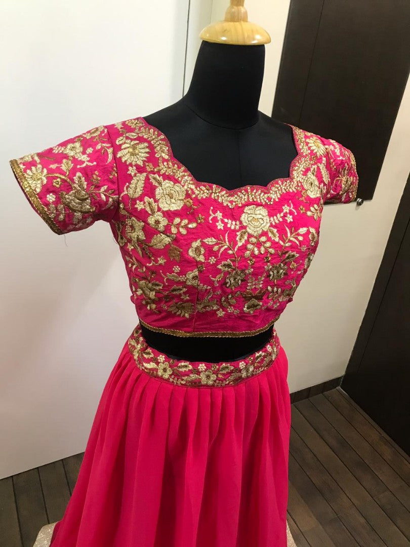 Red georgette beautiful ceremonial lehenga choli