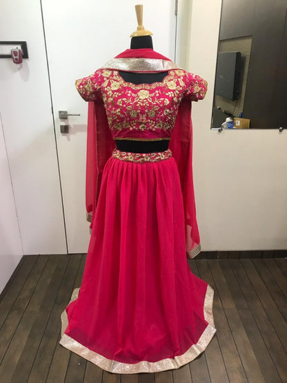 Red georgette beautiful ceremonial lehenga choli