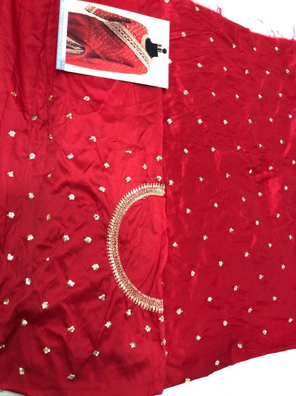 Red georgette fancy thread and sequence worked designer saree