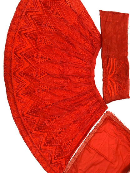 Red georgette heavy embroidered partywear lehenga choli