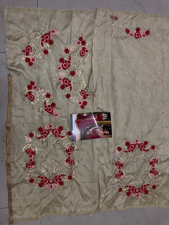 Red georgette partywear saree with fancy embroidered blouse