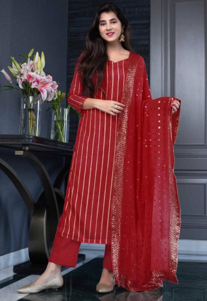 Red georgette sequence work salwar suit