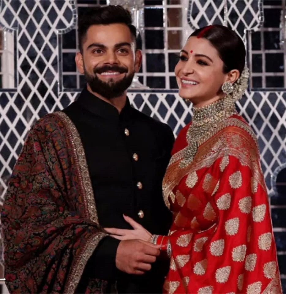 red heavy banarasi silk bollywood wedding saree