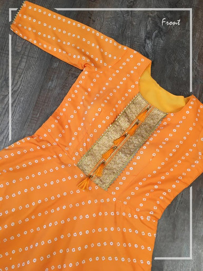 Red heavy maslin digital printed gown