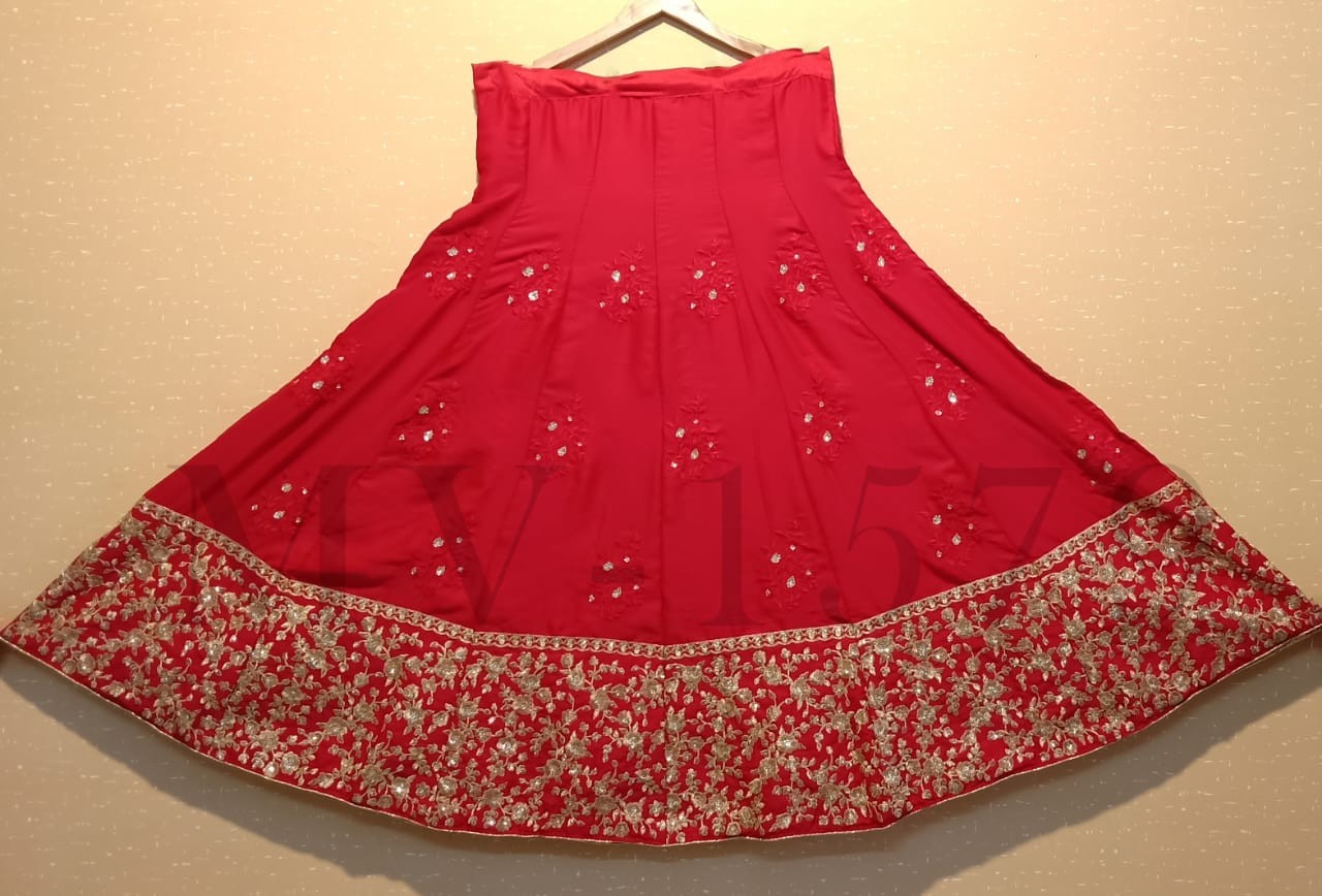 Red star silk beautiful embroidered wedding lehenga choli