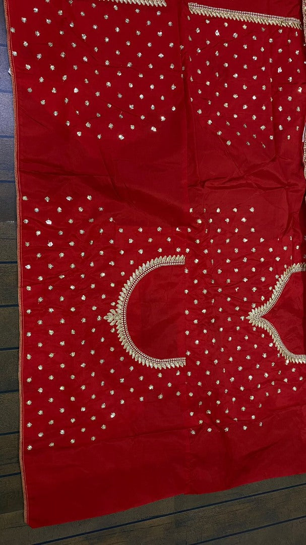 Red tapeta silk heavy sequence and thread embroidered wedding lehenga choli