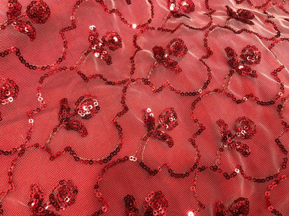 Red tapeta silk partywear gown with sequence work dupatta